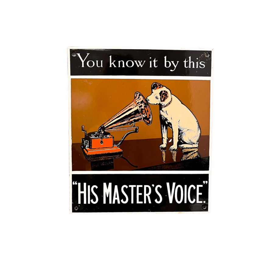 HMV, ‘HIS MASTERS VOICE’ ENAMEL SIGN
