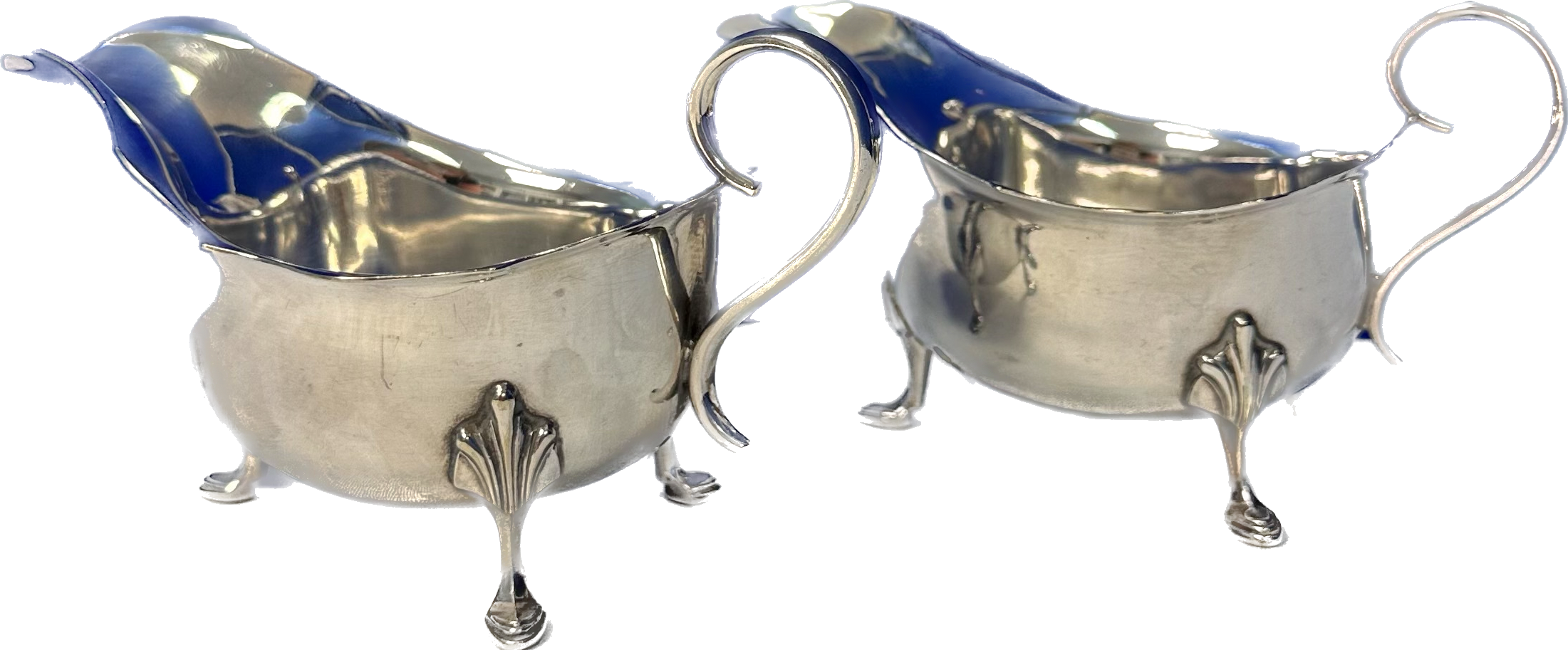Pair Of Circa 1930's Harrods Limited Silver Plate Sauce Boats
