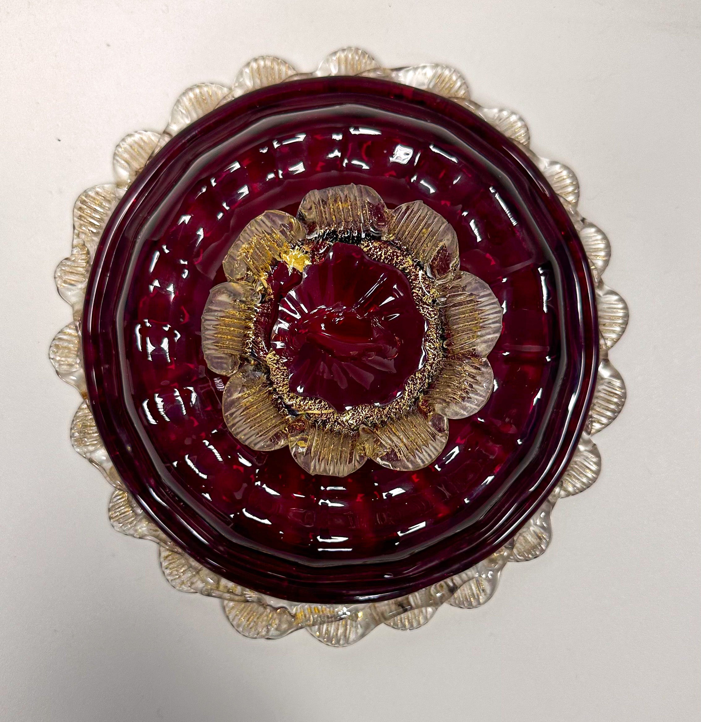 Murano Sommerso Glass Centrepiece Bowl