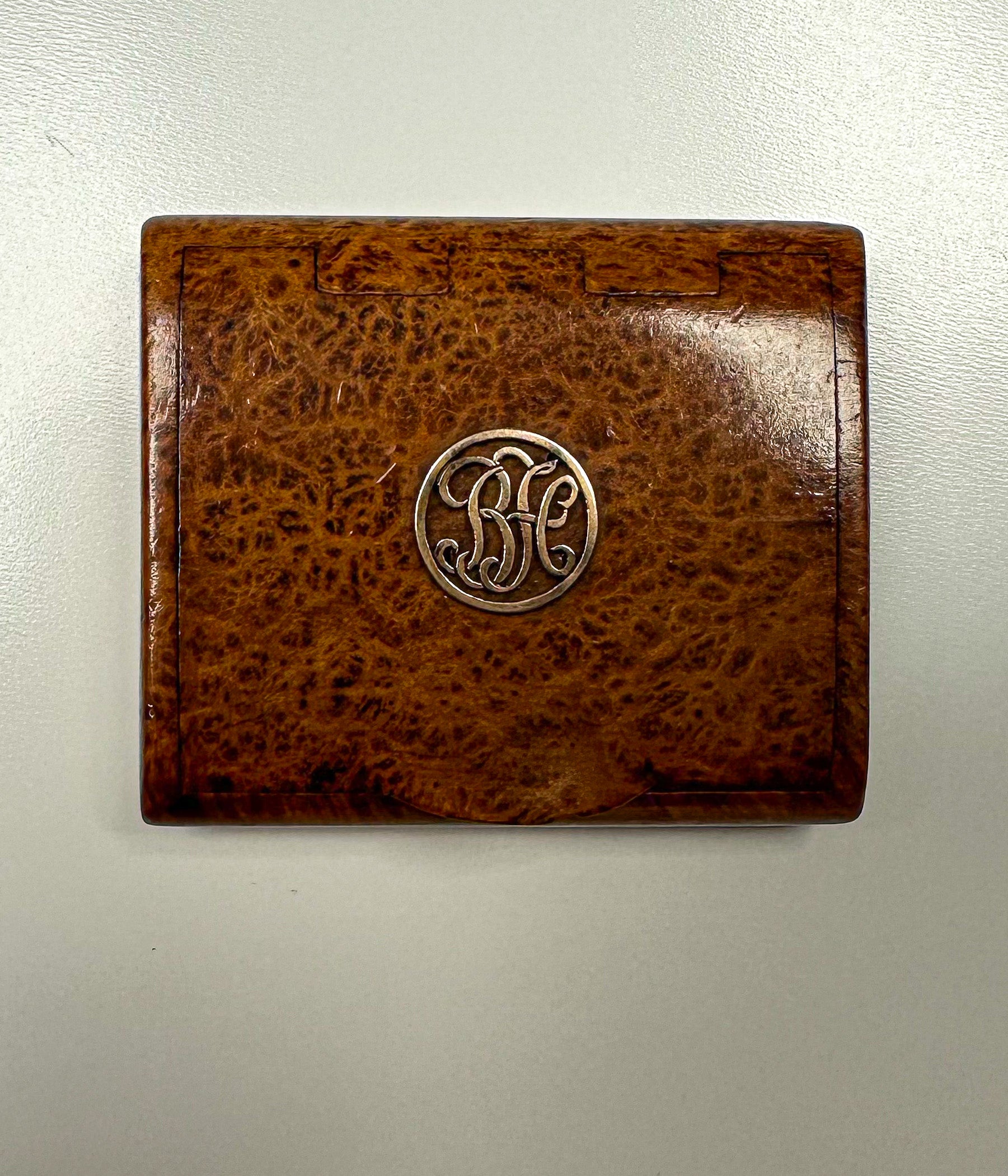 Vintage Burr Wood Vesta Box