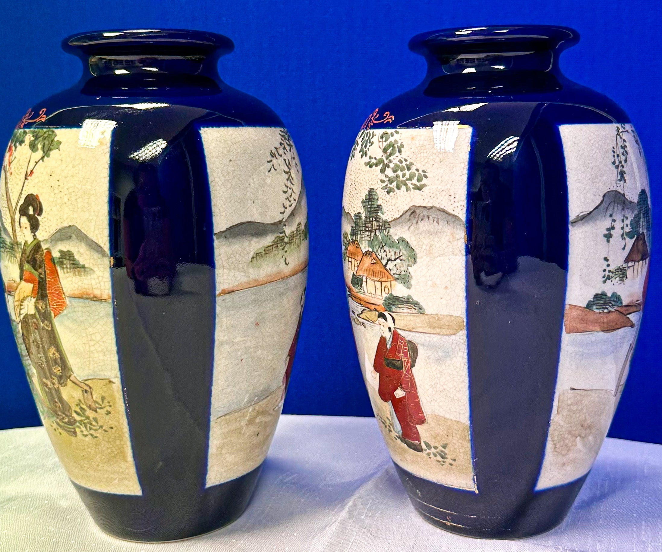 Pair of Japanese Satsuma Vases