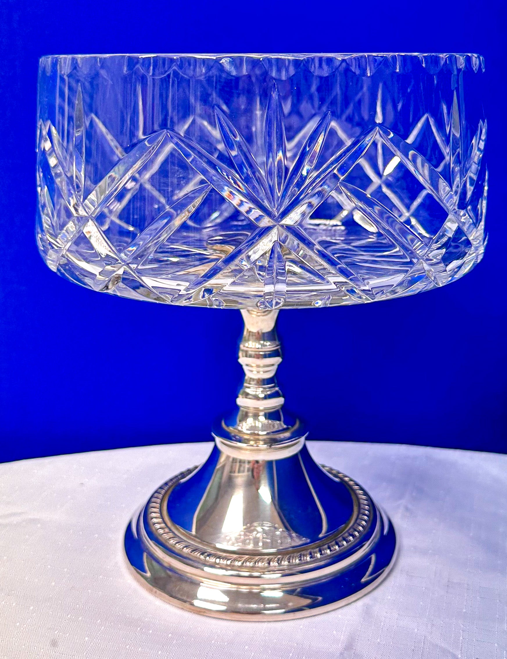 Elkington Silver Plate and Crystal Pedestal Bowl