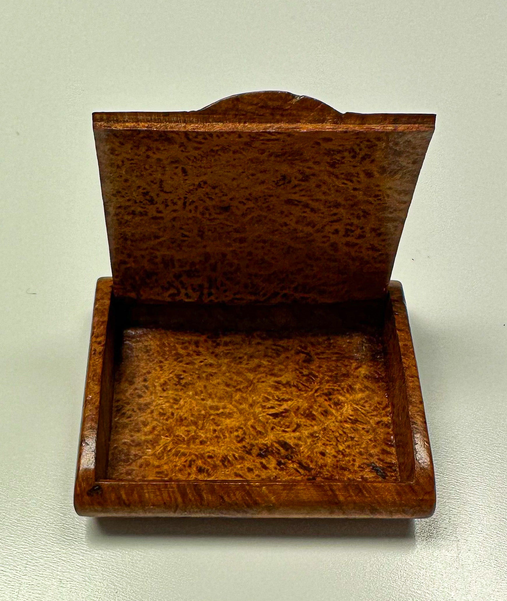 Vintage Burr Wood Vesta Box