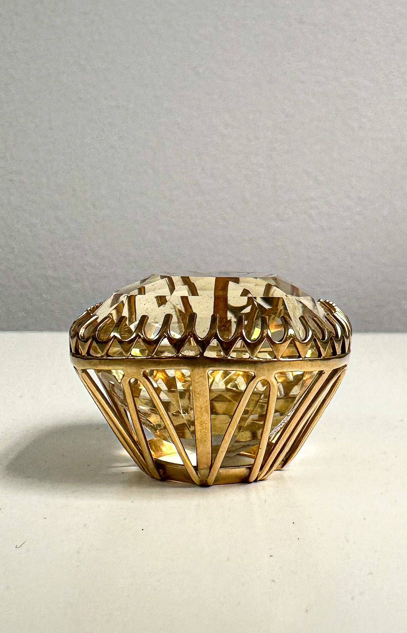 Precious Stone in 9ct Gold Cage Pendant