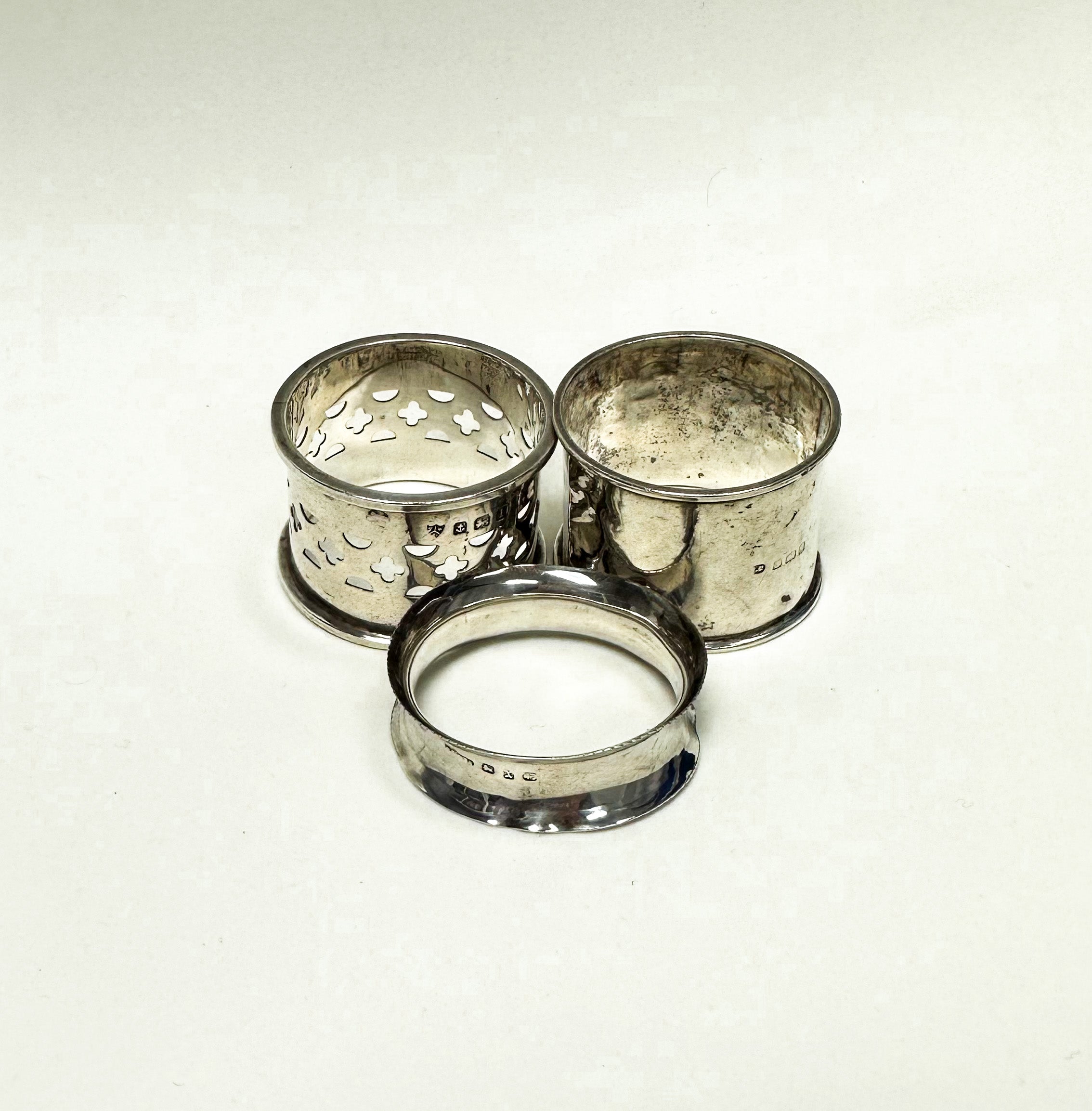 3 Vintage Silver Napkin Rings